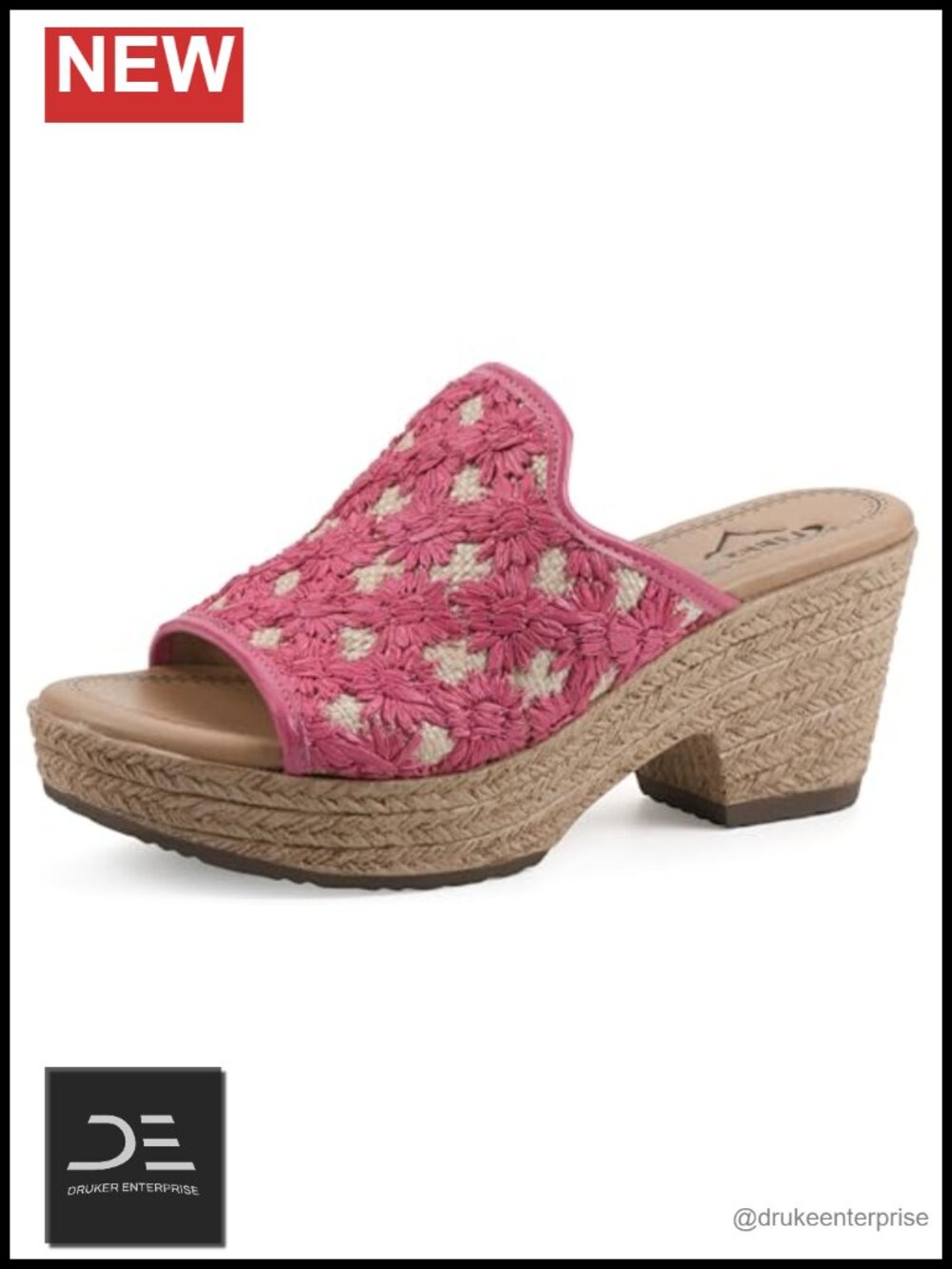 Embroidered Platform Wedge Sandals Slip On Floral Open Toe
